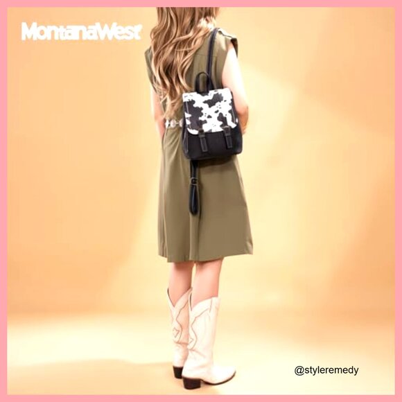Faux Leather Mini Backpack Purse Convertible Shoulder Bag Vegan Leather main image 4
